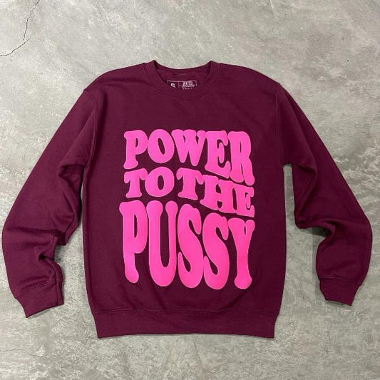 Power to the P Burgundy Long Sleeve Tee