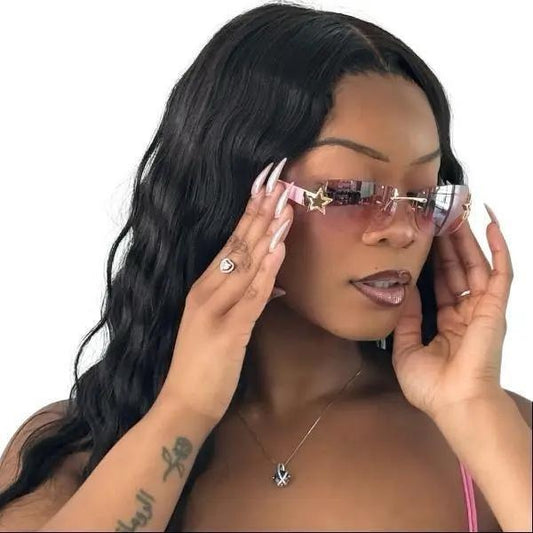 Y2K Style Sunglasses with Star Accent Multi Colors