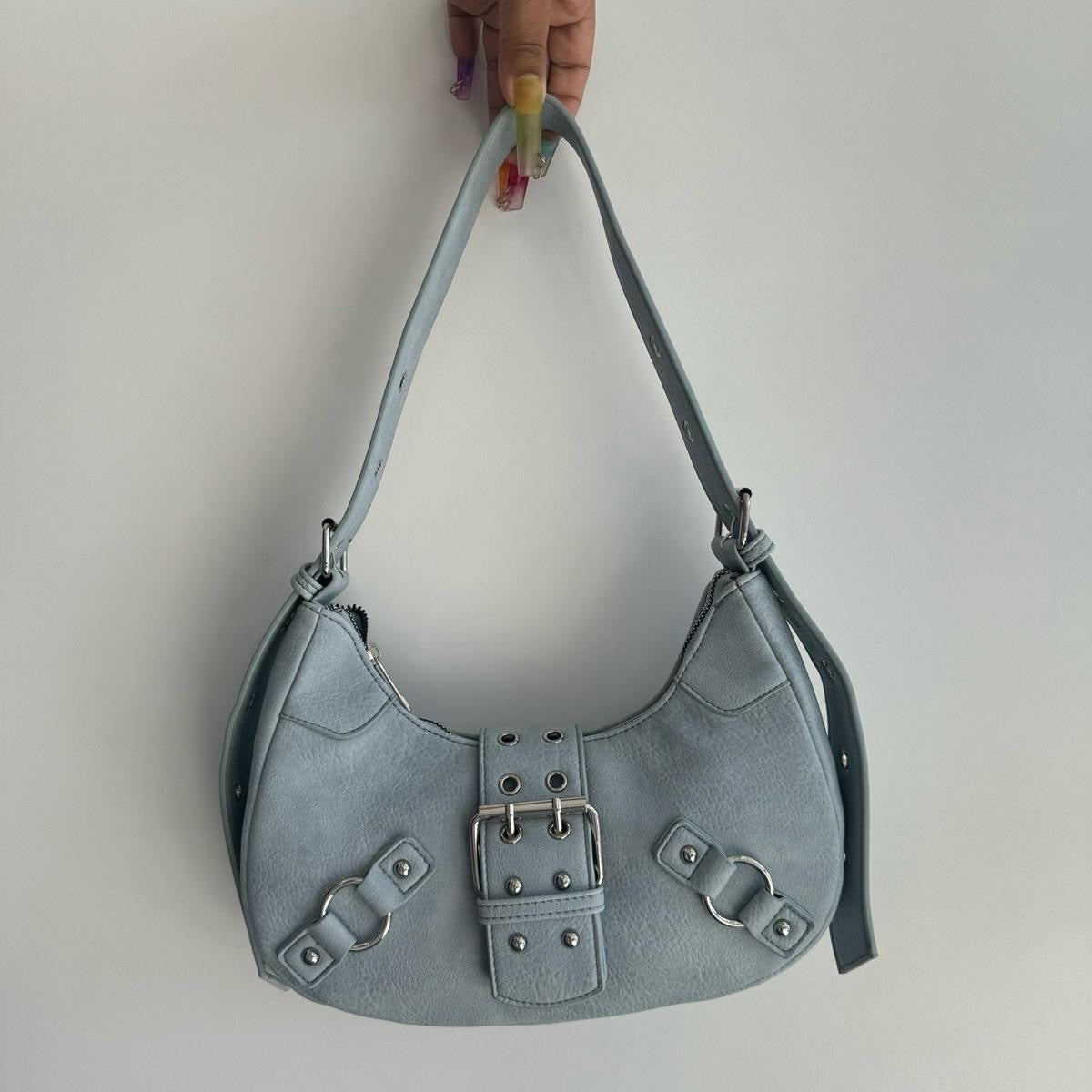 Y2K Saddle Bag with Adjustable Chrome Hardware