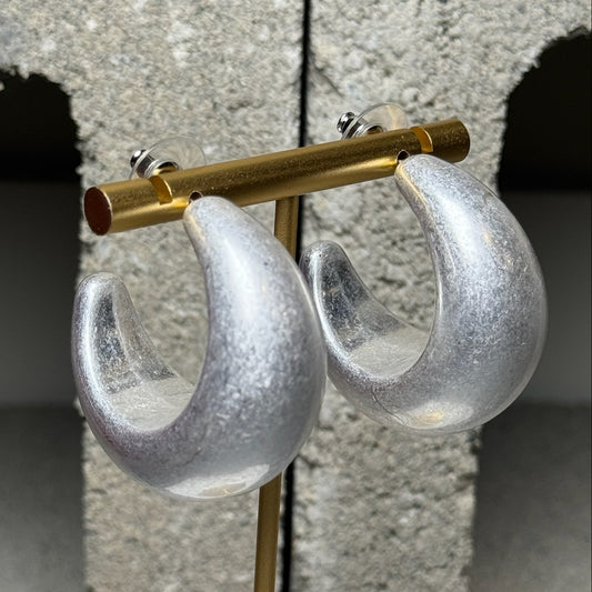 Forever Frosty Crescent Hoops