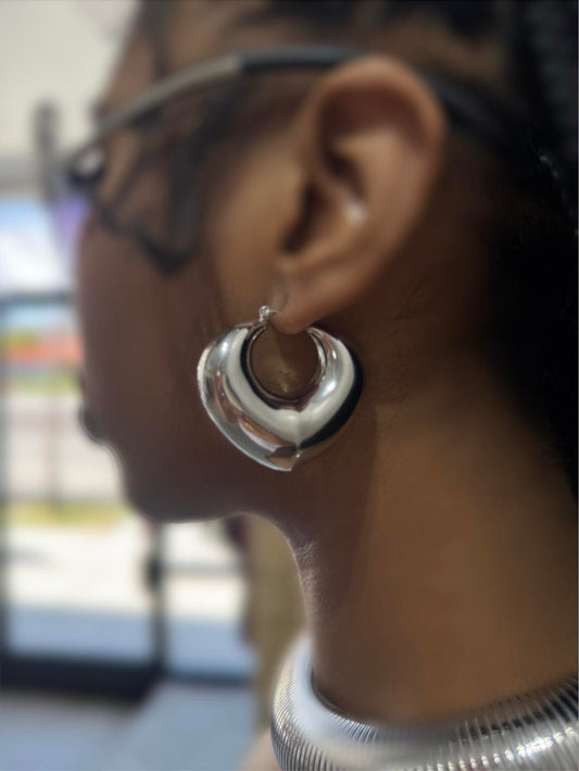 Vibe Check Hoop Earrings - Smooth Finish, Elegant Design, Metal Coating, Perfect for Any Outfit