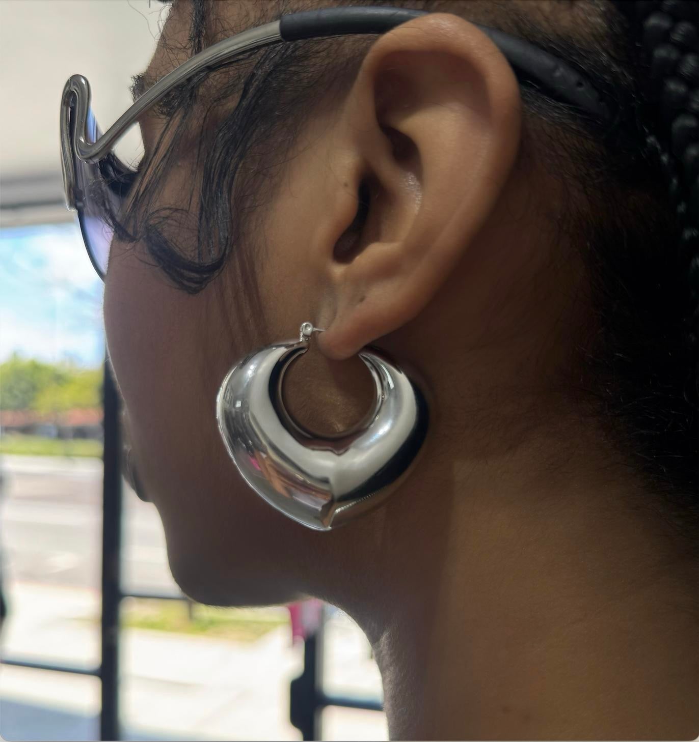 Vibe Check Hoop Earrings - Smooth Finish, Elegant Design, Metal Coating, Perfect for Any Outfit