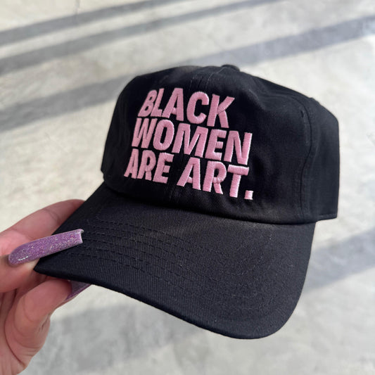 Pink Black Women Are Art Dad Hat - Soft Cotton Casual Style