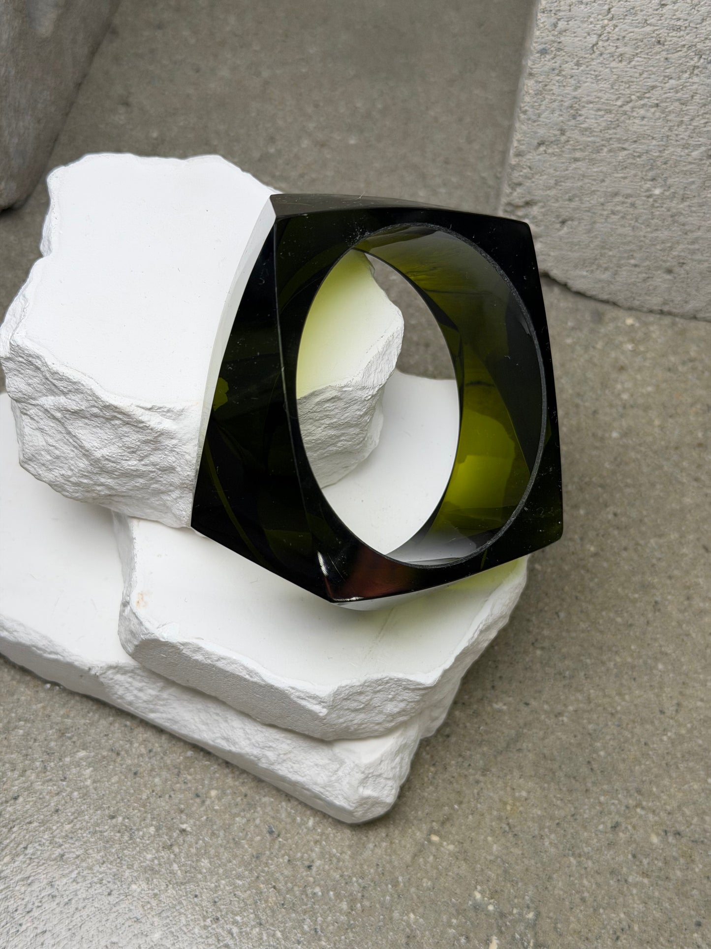 The Olive Prism Bangle 8 inch