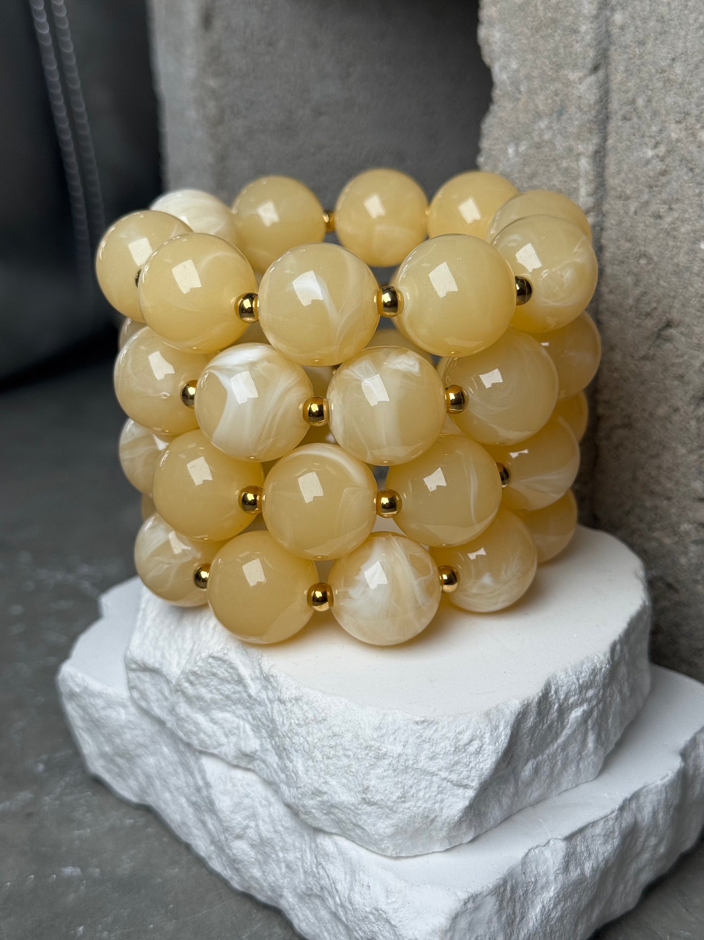 Off Duty Beaded Bracelet Stack Expandable 9"