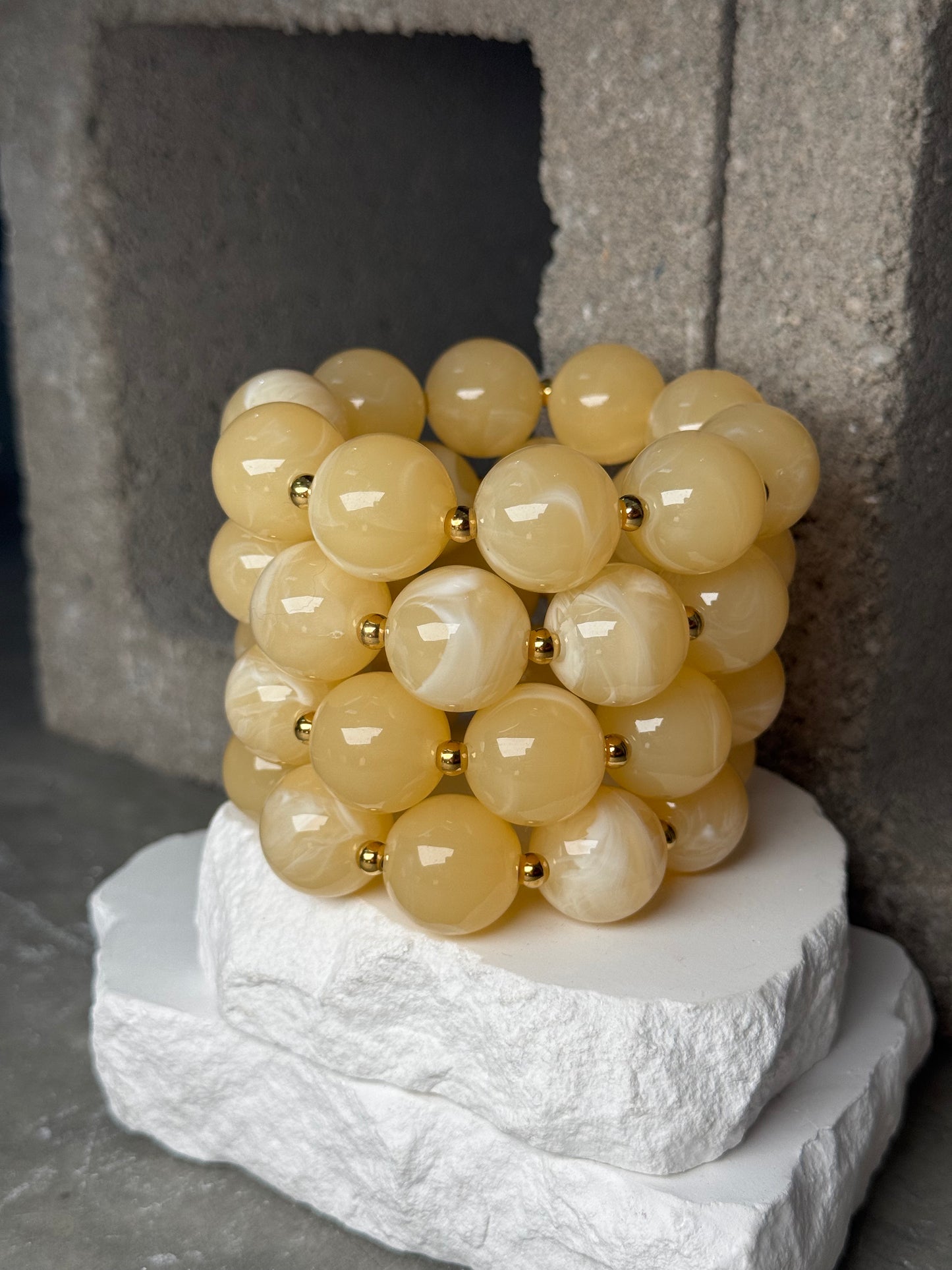 Off Duty Beaded Bracelet Stack Expandable 9"