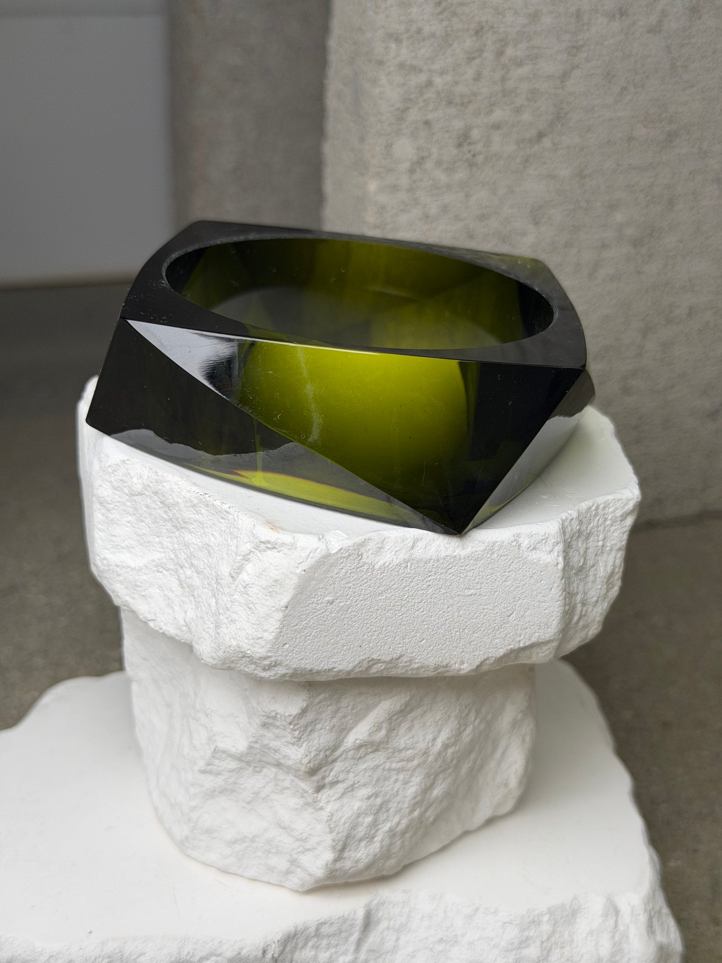 The Olive Prism Bangle 8 inch