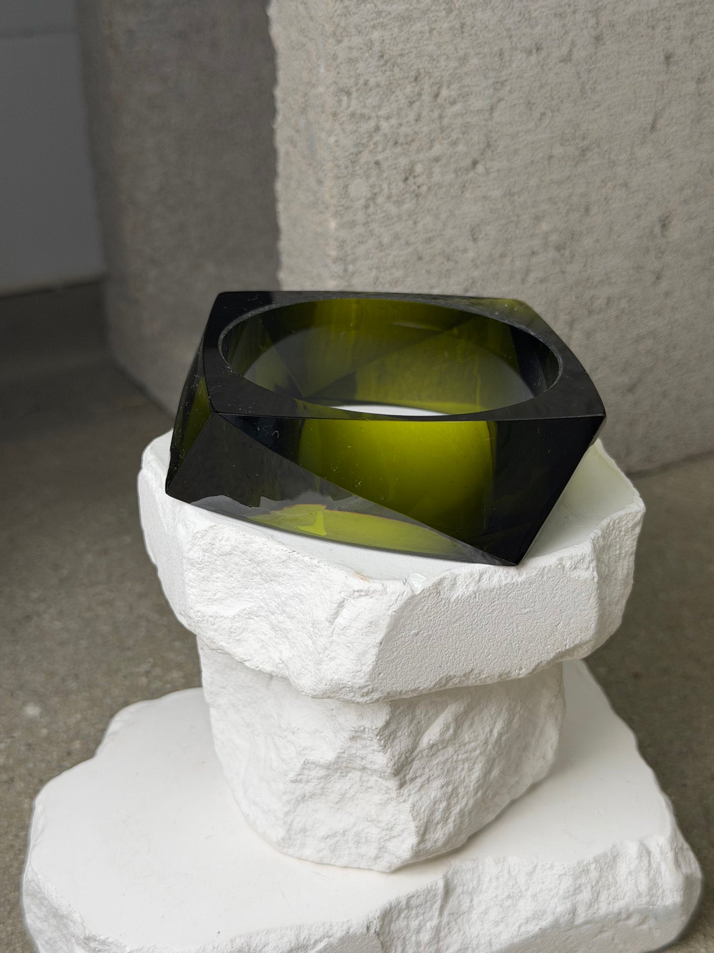 The Olive Prism Bangle 8 inch