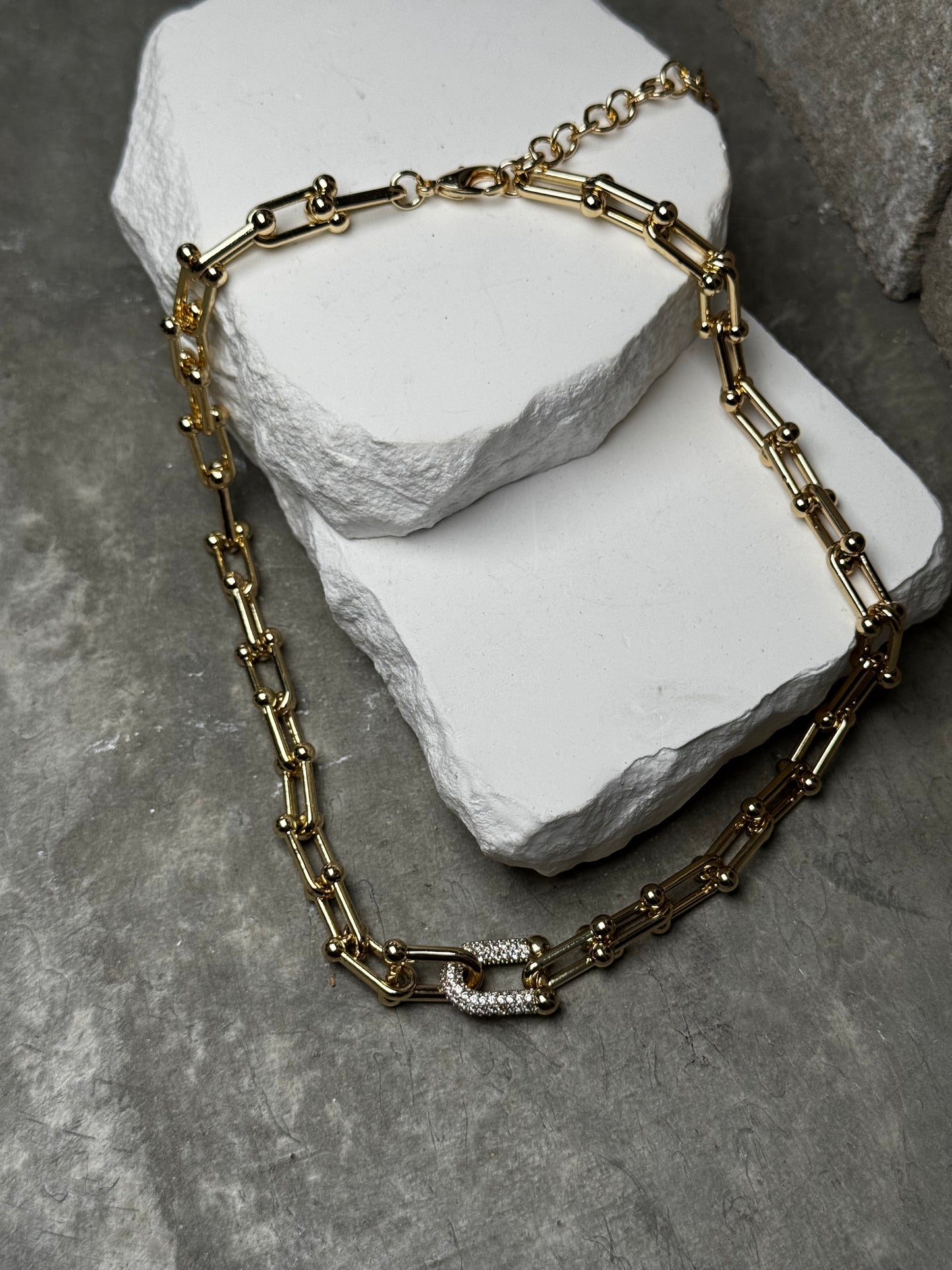 A Bit of Sparkle Link Necklace 14" w/ Extender