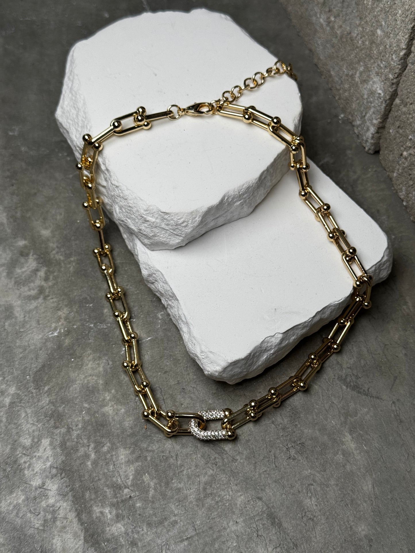 A Bit of Sparkle Link Necklace 14" w/ Extender