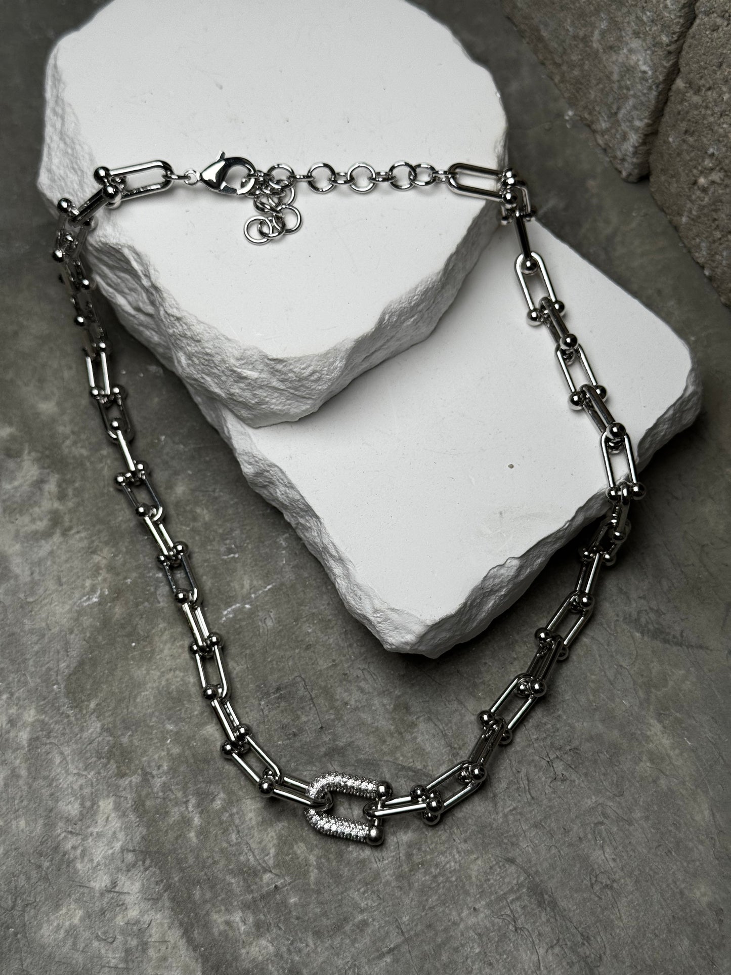 A Bit of Sparkle Link Necklace 14" w/ Extender