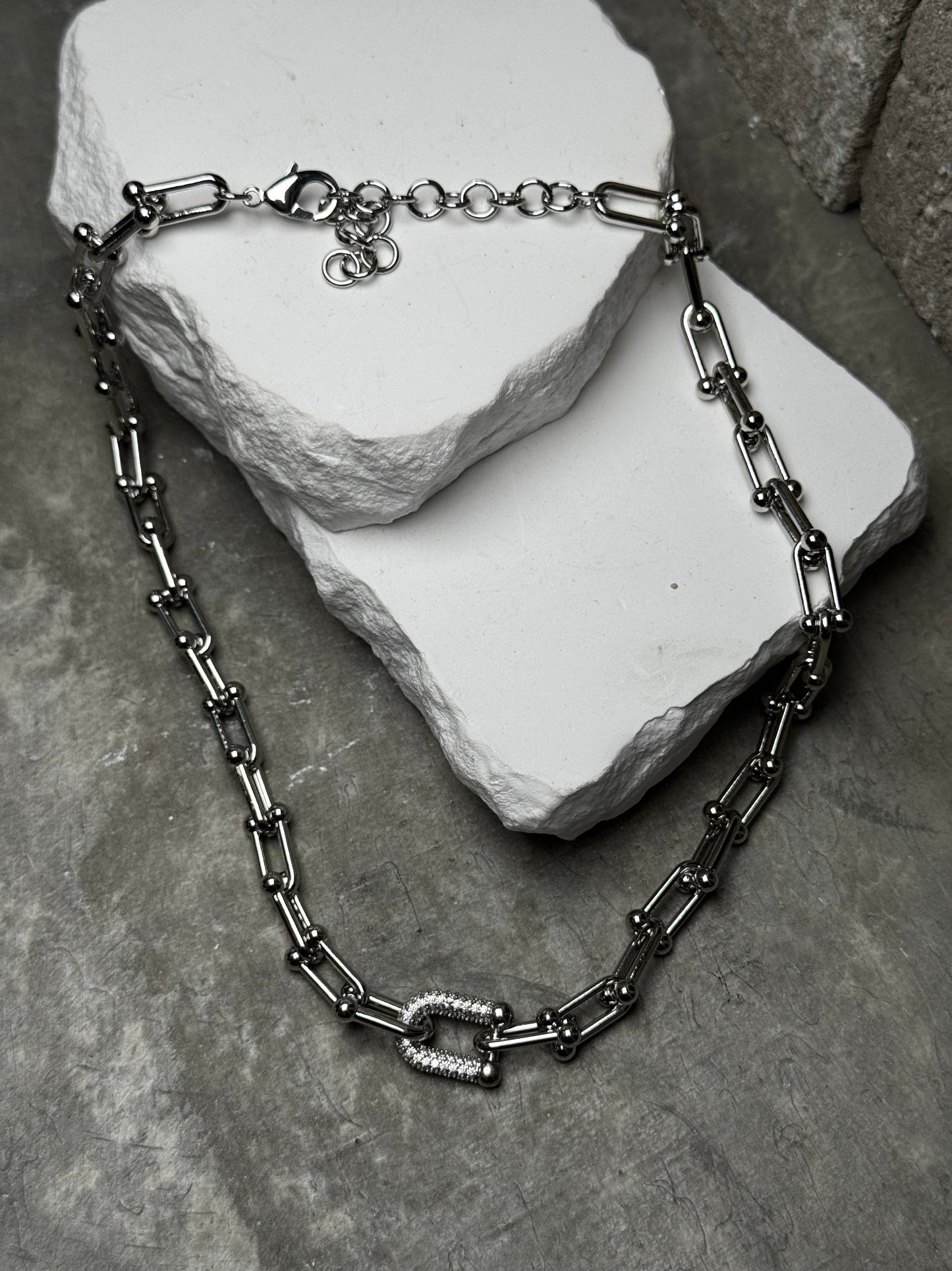 A Bit of Sparkle Link Necklace 14" w/ Extender