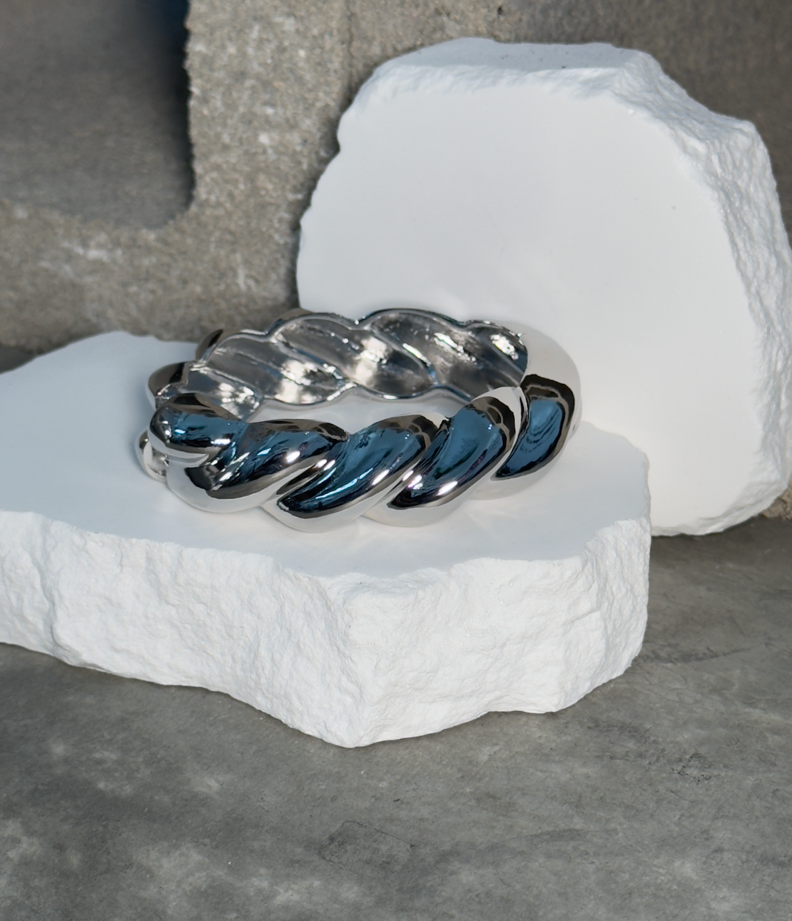 Aurora Twist Bangle Bracelet with Metal Coating - Simple Design Accessory