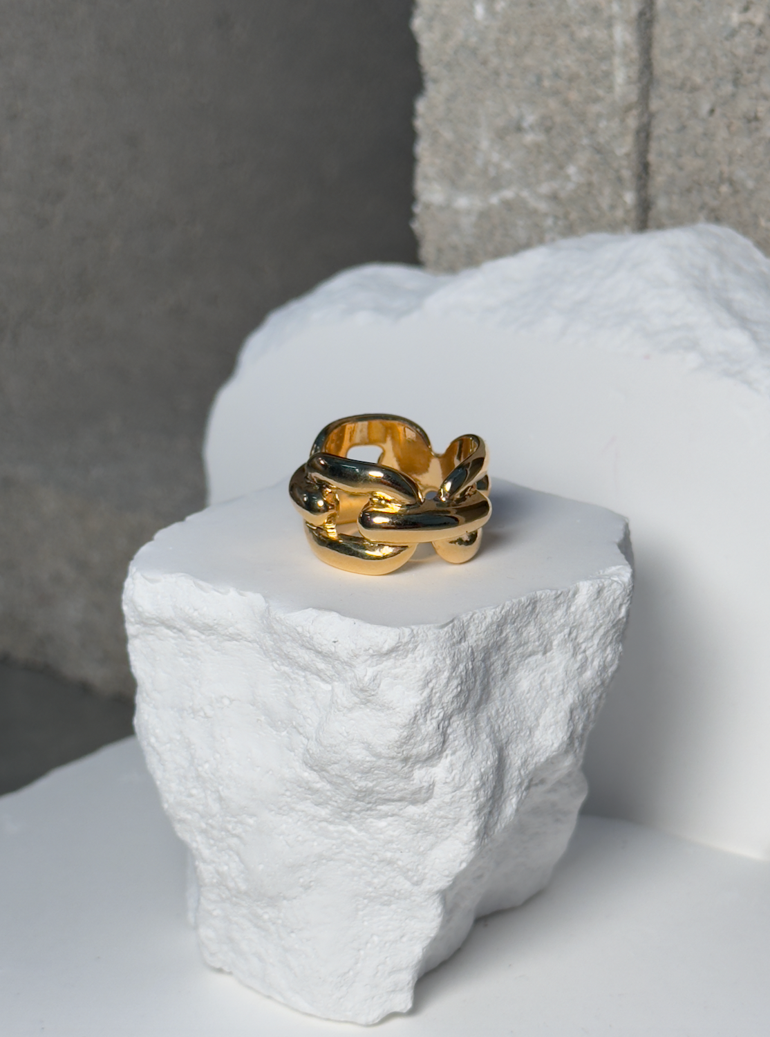 Premium Stoned Heart Adjustable Ring - Heart with Rhinestone Halo on Gold-Tone Band - One Size Fits Most - Hypoallergenic & Nickel-Free
