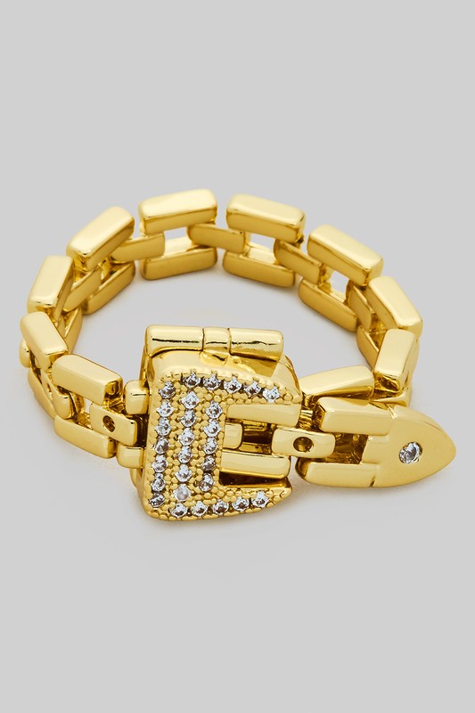 Adjustable Rhinestone Belt Ring - Sparkling Design for Your Accessories Collection